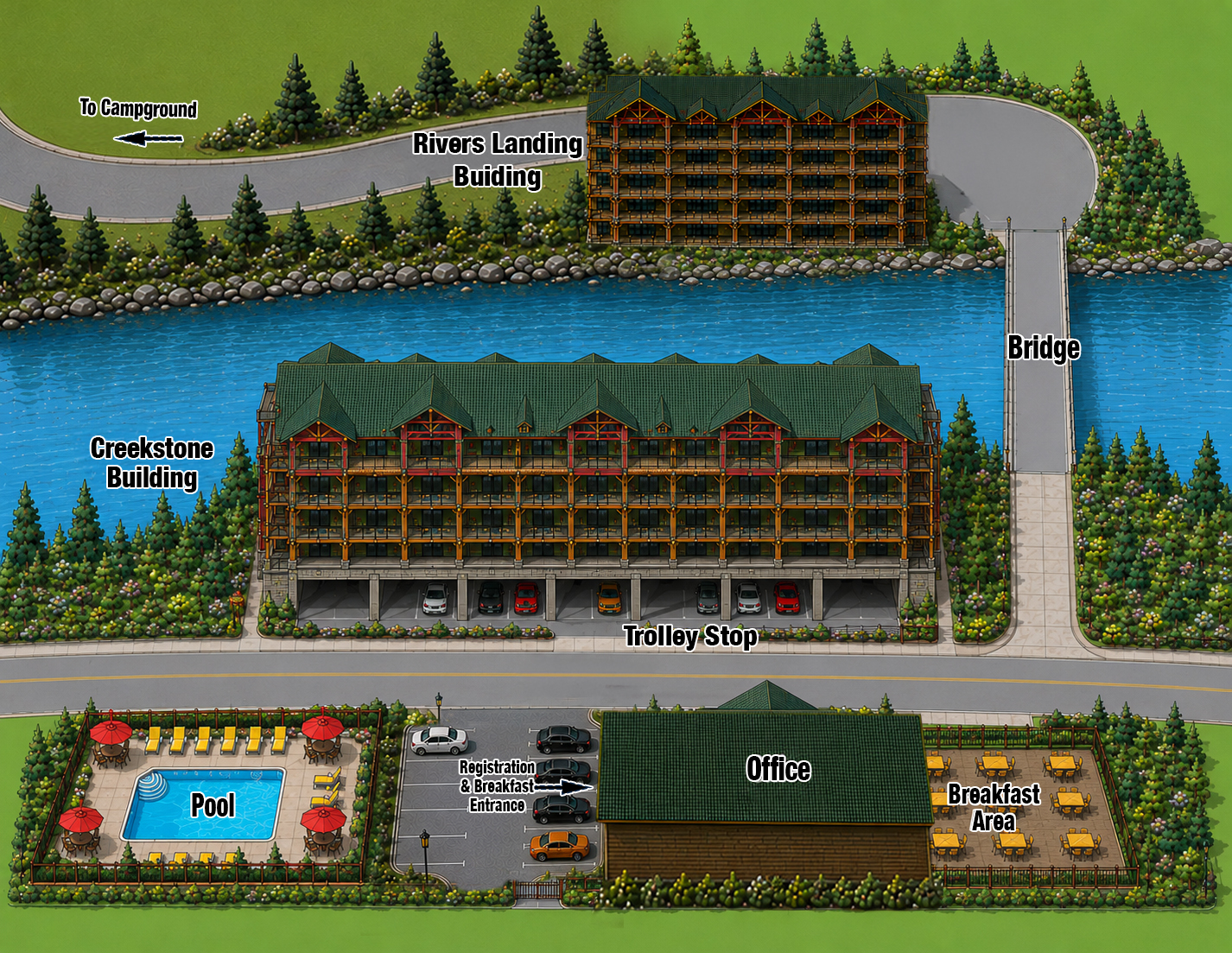 Creekstone Inn property map